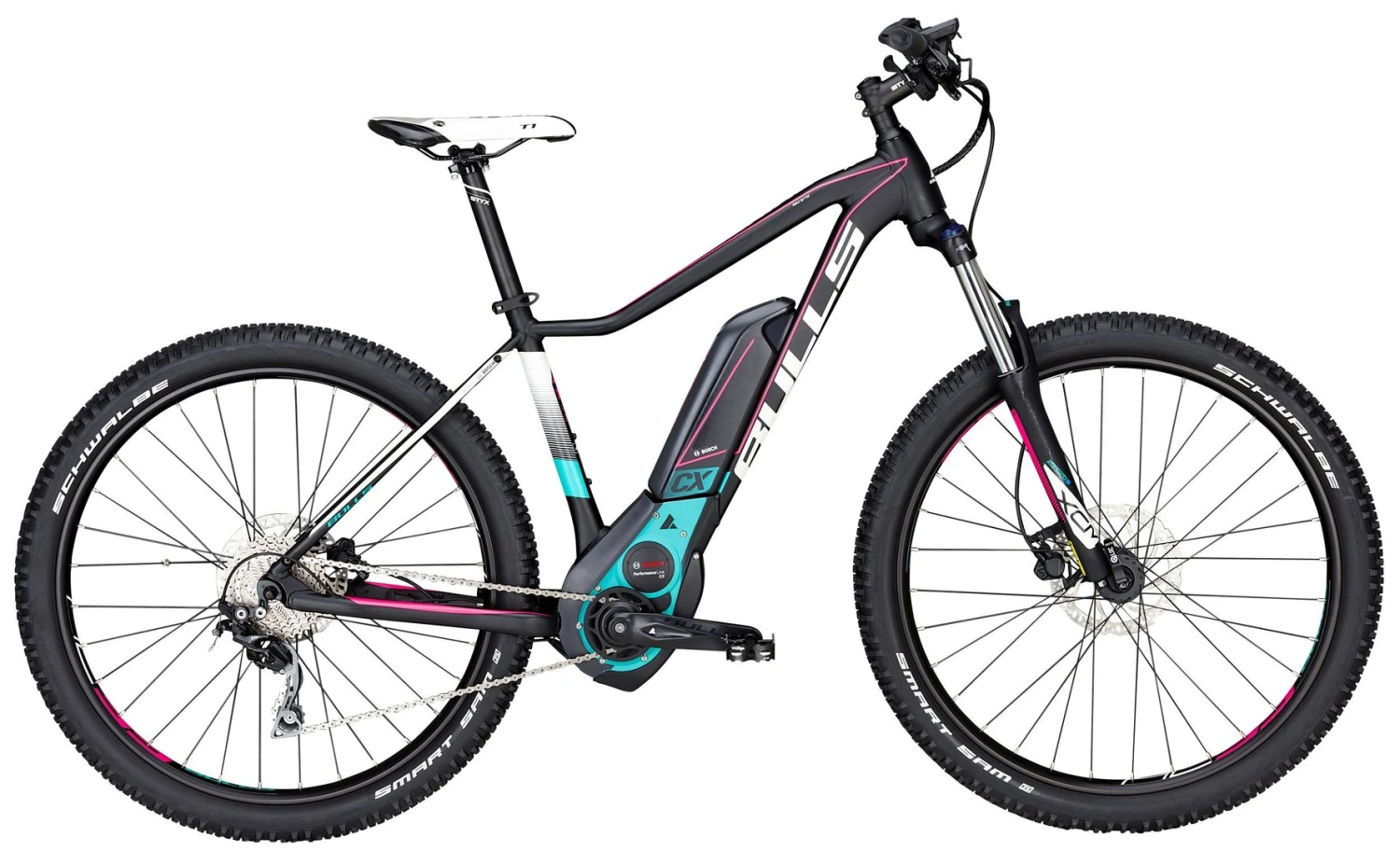 E-Bike Geschäft -E-Bike Geschäft Bulls Aminga E15 schwarz matt weiss pink tuerkis 774 38437 775 38437