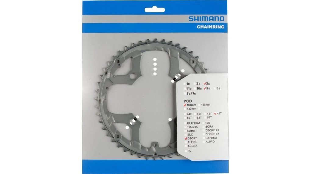 Shimano Deore Ab 2010 48 Zähne U-Type Für Schutzring Grau Y-1LD98130 3 Shimano Deore Ab 2010 48 Zähne U-Type Für Schutzring Grau Y-1LD98130